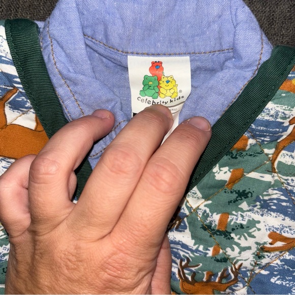 Celebrity kids Adorable vintage 90’s stamped 1995 country cabin deer print 6/9 m - Picture 3 of 5